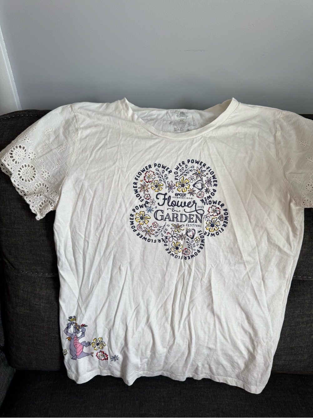 Disney Epcot Flower and  Garden Graphic Tee — White with Floral Print